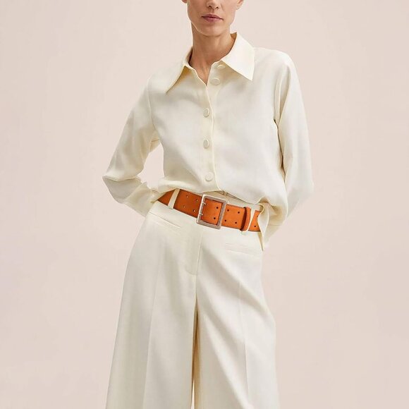 Women's Leather Wide Belts Fashion Thick Brown Suede With Gold Buckle Belt - Picture 6 of 7